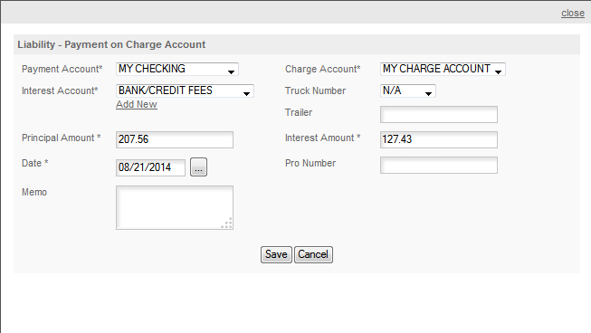 Payment On A Charge Account